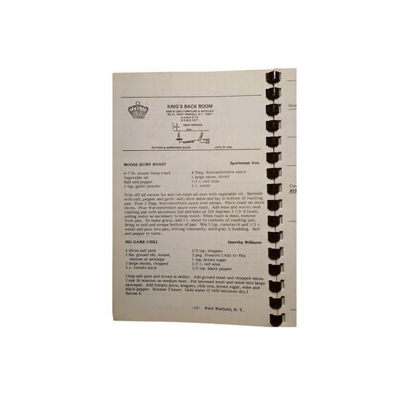 Recipes Of West Winfield Rod And Gun Club New York Spiral Cookbook Hunting Game - Picture 4 of 7